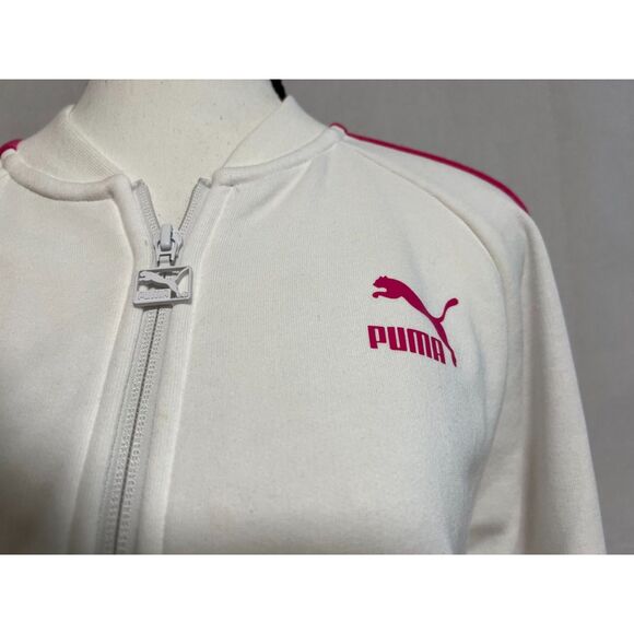 Puma White with Pink Stripes T7 Track '68 Jacket. Size XS(W). - Picture 3 of 11